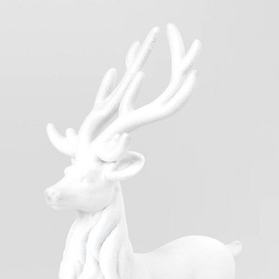 13.5" Christmas Flocked Standing Deer White - Wondershop™