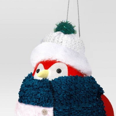Christmas Featherly Friends Ornament Plaid Scarf - Wondershop™