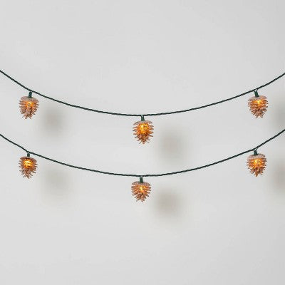 10ct Christmas LED String Lights With Sugared Pine Cones Warm White GW - Wondershop™