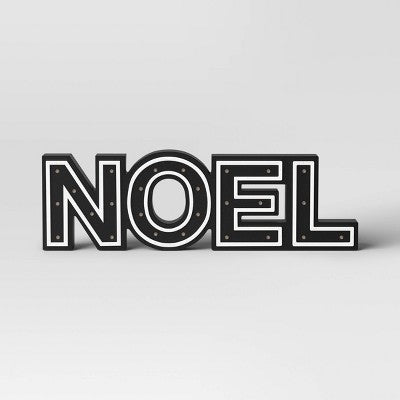 16"x4.75" Battery Operated Lit Wood 'Noel' Tabletop Sign - Wondershop™ Black