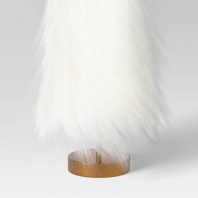 18" Faux Fur Christmas Tree Sculpture - Wondershop™ White