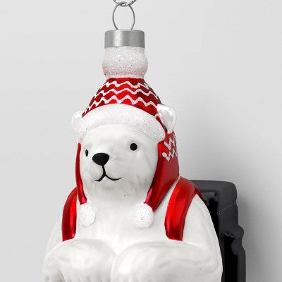 Christmas Glass Delivery Bear Ornament - Wondershop™