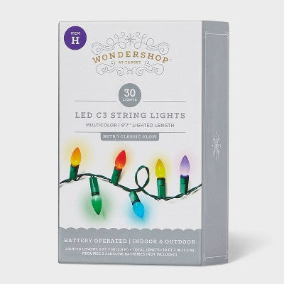 30ct LED Christmas Indoor Outdoor Novelty String Lights With Green Wire - Wondershop™