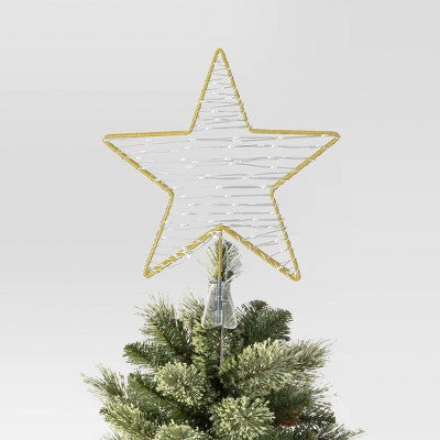12.25" Lit-Led Champagne Star Twinkle Warm White Dewdrops Christmas Tree Topper - Wondershop™