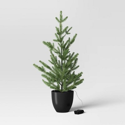 Pre-lit Potted Balsam Fir Mini Artificial Christmas Tree Set Warm White Lights - Wondershop™