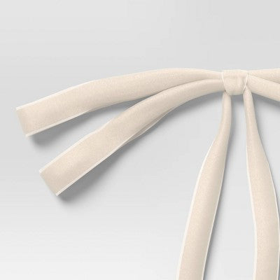 4ct Christmas Fabric Bows Ivory Faux Velvet - Wondershop™