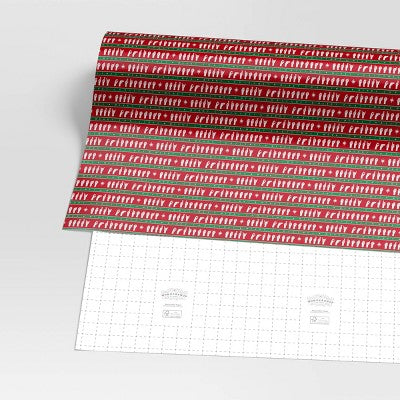 30" 50 Sq Ft Christmas Roll Wrap American Sign Language On Red - Wondershop™