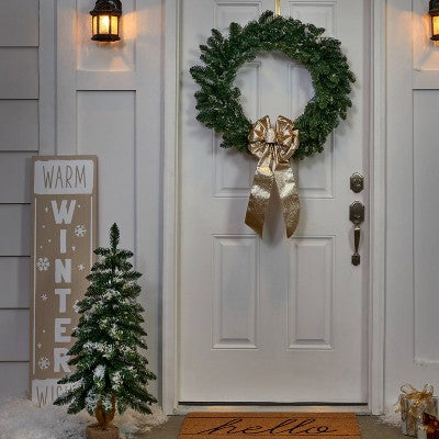 Unlit Downswept Alberta Spruce Mini Artificial Christmas Trees With Burlap Base - Wondershop™