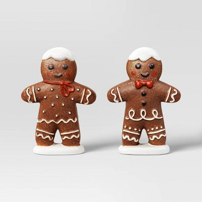 2pk Christmas Ceramic Gingerbread Decor - Wondershop™