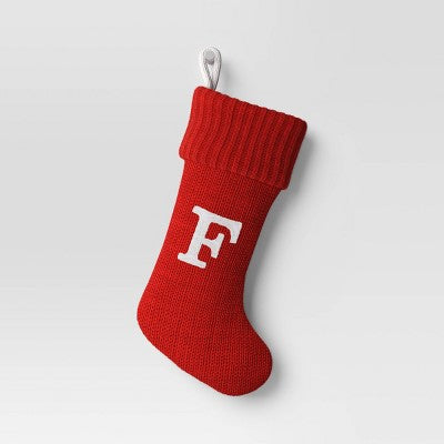 Knit Monogram Christmas Stocking Red - Wondershop™