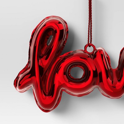 4" Christmas Metallic "Love" Ornament Red - Wondershop™