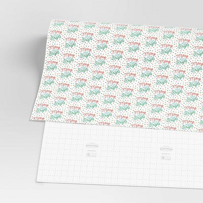 30" 50 Sq Ft Christmas Roll Wrap Merry And Bright On White - Wondershop™
