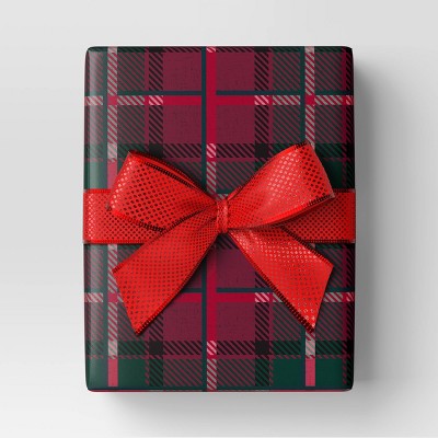 30” 90 Sq Ft Christmas Roll Wrap Tartan Plaid - Wondershop™