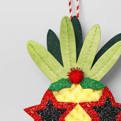 5" Christmas Fabric Pineapple Fruit Ornament - Wondershop™