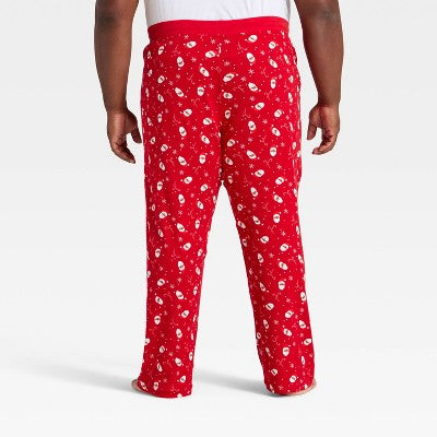 Men's Santa Print Ribbed Holiday Matching Family Pajama Pants - Wondershop™ Red