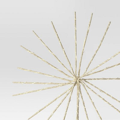 14" Pre-lit Dewdrop Glittered Starburst Christmas Tree Topper Champagne With Cool White Twinkle/Warm White Steady Lights - Wondershop™