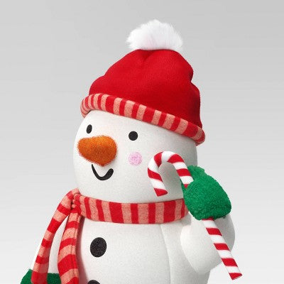 12.5" Battery Operated Animated Plush Snowman Figurine - Wondershop™ White