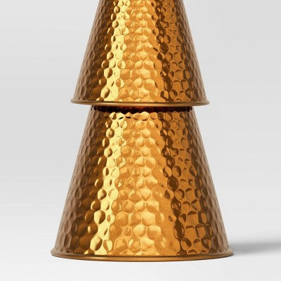 14.25" Hammered Metal Cone Christmas Tree Sculpture - Wondershop™ Gold