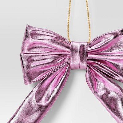 6.75" Christmas Metallic Bow Ornament Light Pink - Wondershop™