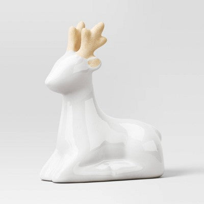3ct Christmas Ceramic Deer Decor Set White- Wondershop™