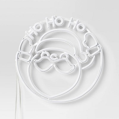 LED Animated Christmas Neon Santa Hangable Sign White/Red/Green - Wondershop™