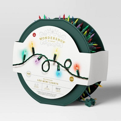 400ct LED Smooth Mini Christmas String Lights Spool With Green Wire - Wondershop™