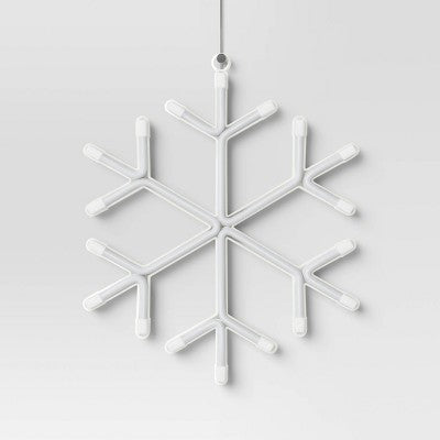 LED Battery Operated Christmas Neon Snowflake Hangable Sign Blue - Wondershop™