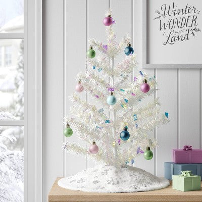 24" Christmas Unlit Tree Iridescent Tinsel - Wondershop™