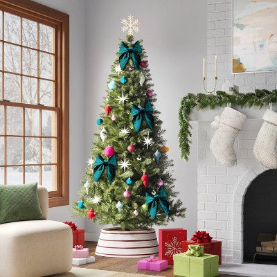 12" Christmas Velvet Bow Decor Teal - Wondershop™