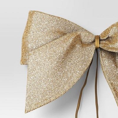 8ct 4.5" Glitter Christmas Bow Champagne - Wondershop™: Sparkling Tree Decor, Festive Gift Accessory