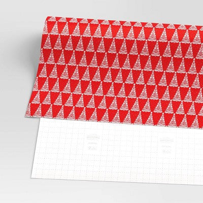 30” 20 Sq Ft Christmas Roll Wrap White Trees On Red - Wondershop™