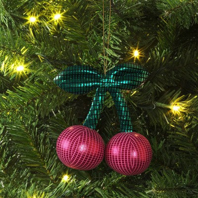 3" Christmas Fabric Disco Cherries Ornament - Wondershop™