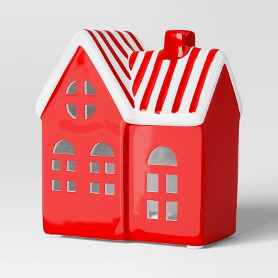 5" Christmas Lit Red Ceramic House Decor - Wondershop™