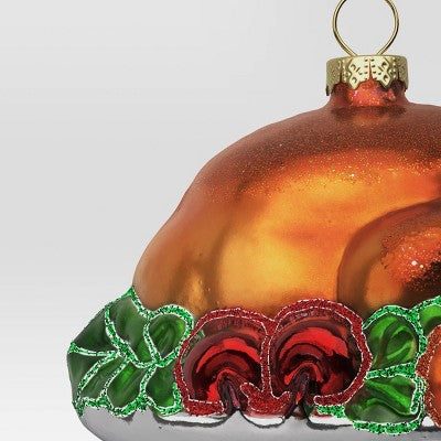 Christmas Glass Turkey Platter Ornament - Wondershop™