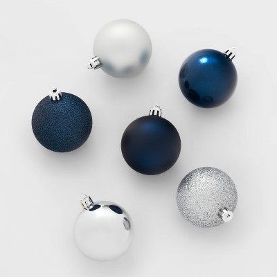 50ct Shatter-Resistant Round Christmas Tree Ornament Set - Wondershop™