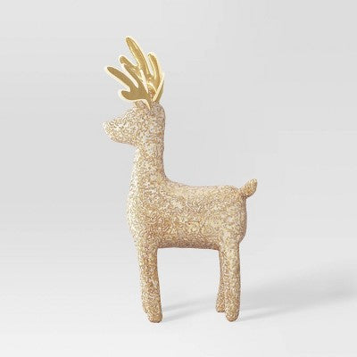 18" Sequined Fabric Deer Animal Sculpture - Wondershop™ Gold