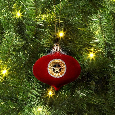 Christmas Flocking Ornament With Reflector Red - Wondershop™