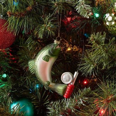 Glass Fishing Christmas Tree Ornament - Wondershop™