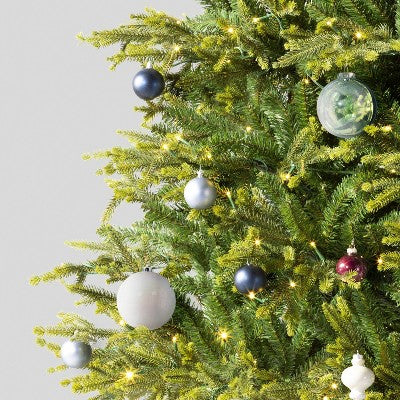 4ct 150mm Christmas Ornament Set Iridescent White/Clear - Wondershop™