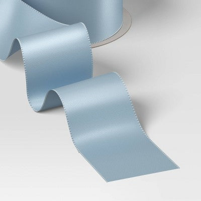 36' Christmas Premium Satin Ribbon Light Blue - Wondershop™