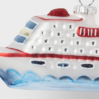 Glass Cruise Ship Christmas Tree Ornament - Wondershop™