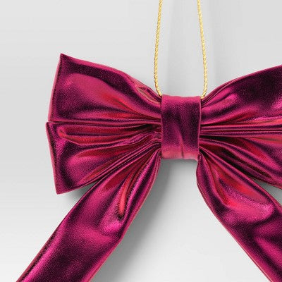 6.75" Christmas Metallic Bow Ornament Hot Pink - Wondershop™