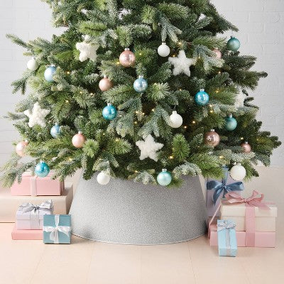 Christmas Roll Up Gray Boucle Tree Collar - Wondershop™