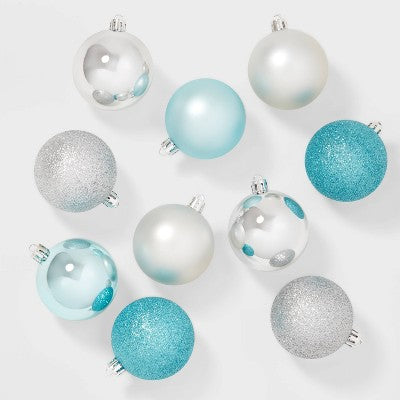 50ct Shatter-Resistant Round Christmas Tree Ornament Set - Wondershop™