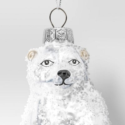 Christmas Glass Polar Bear Ornament - Wondershop™