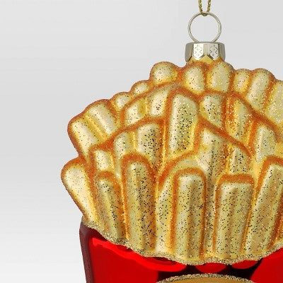 5.15" Christmas Glass French Fries Ornament - Wondershop™