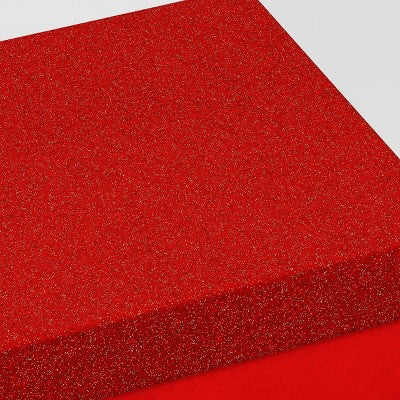 Christmas Wrap Essentials Medium Square Box Red Glitter - Wondershop™
