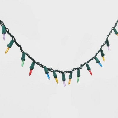 100ct LED Super Bright Mini Christmas String Lights Multicolor With Green Wire - Wondershop™