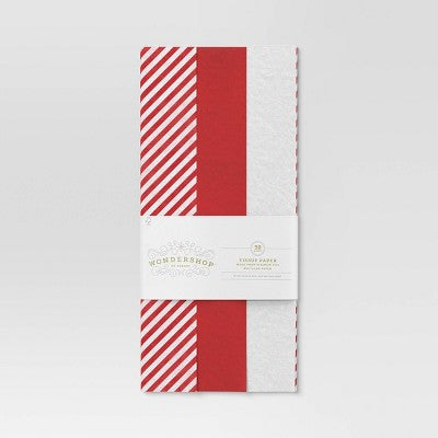30ct Christmas Tissue Paper Red/White - Wondershop™