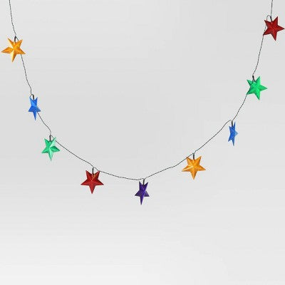 10ct LED Star Alternating Slow Fade Christmas String Lights Multicolor Green Wire - Wondershop™